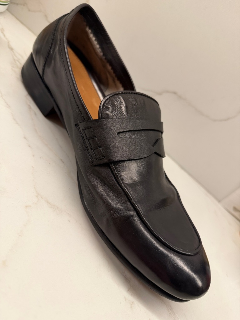 Men’s Classic Black Leather Penny Loafers